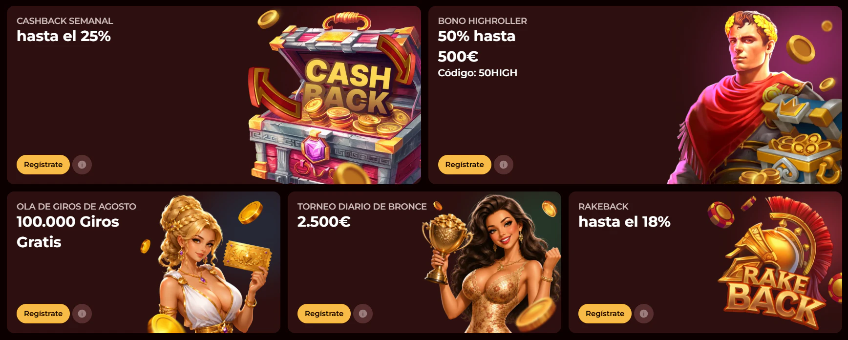 Roman Casino: recargas, cashback y torneos